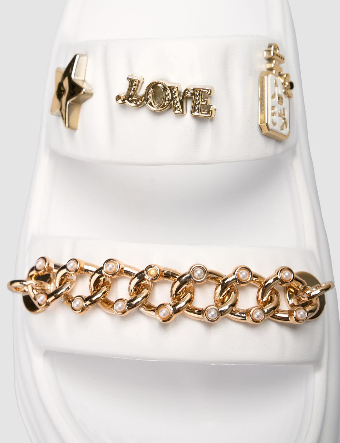 PU Beyaz Kadın Terlik