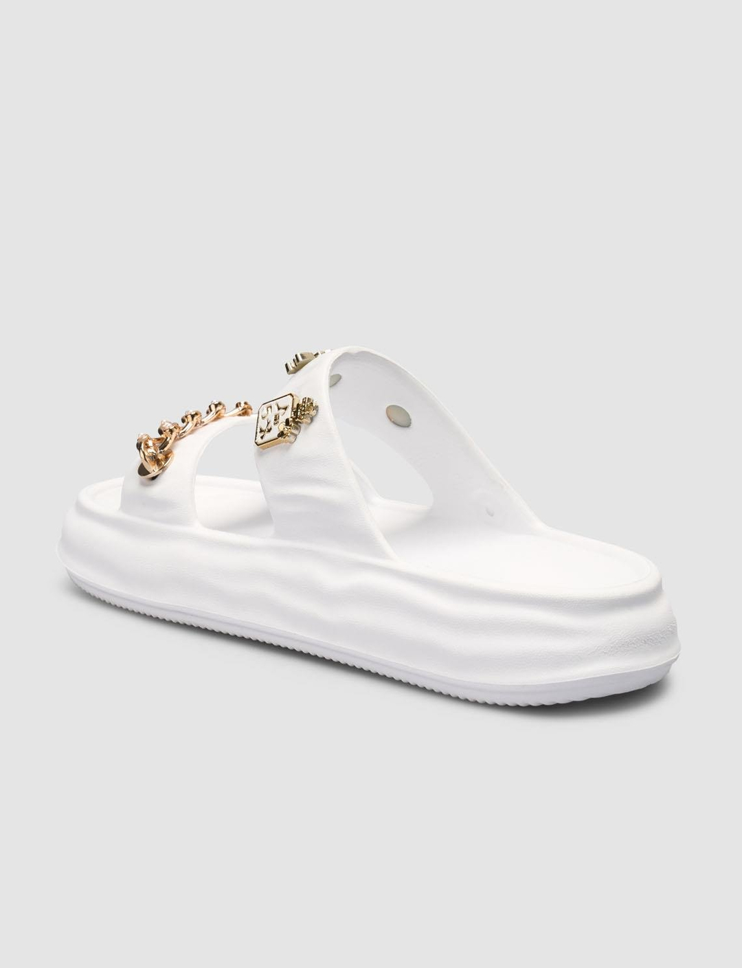 PU Beyaz Kadın Terlik