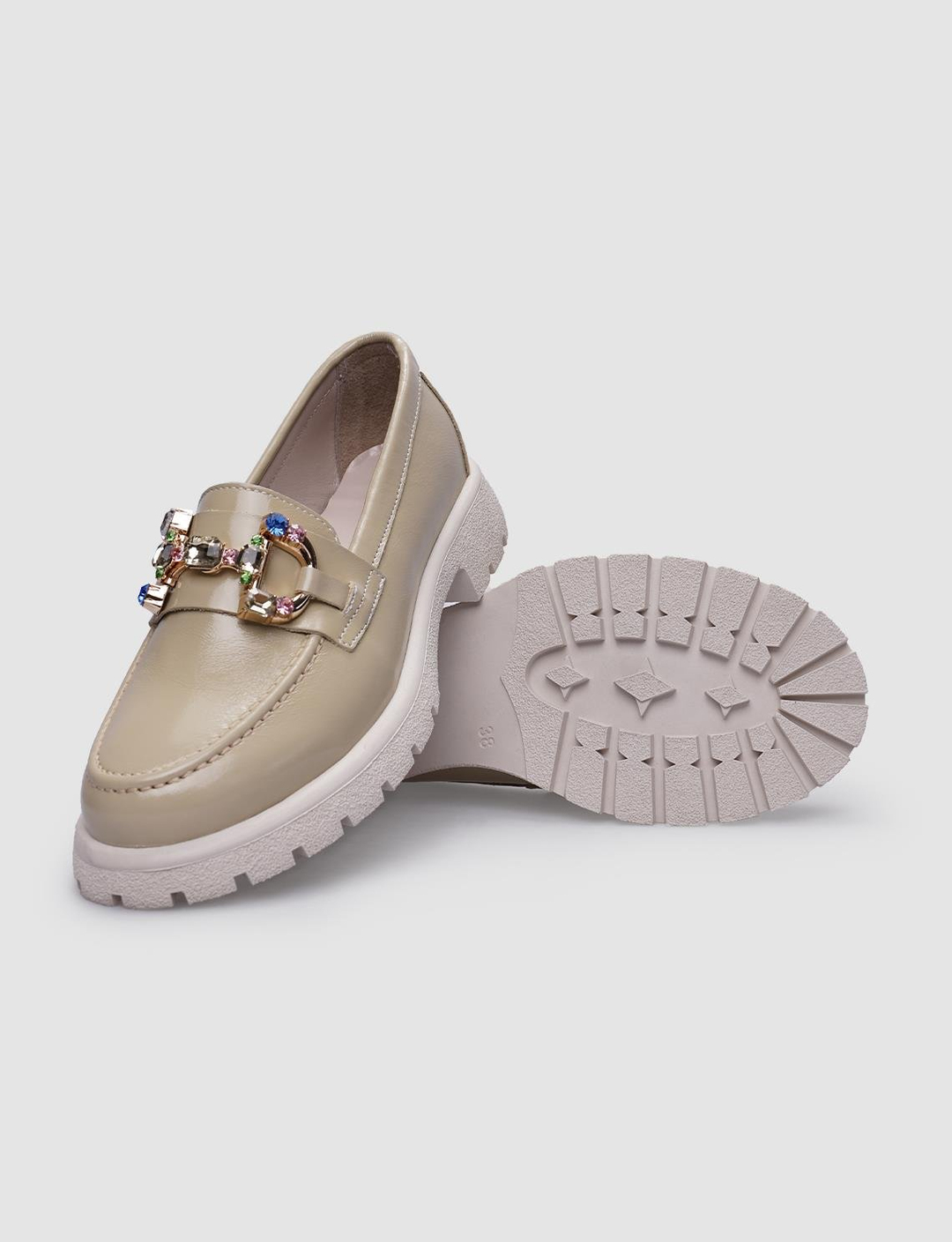 Rugan Hakiki Deri Bej Kadın Ayakkabı