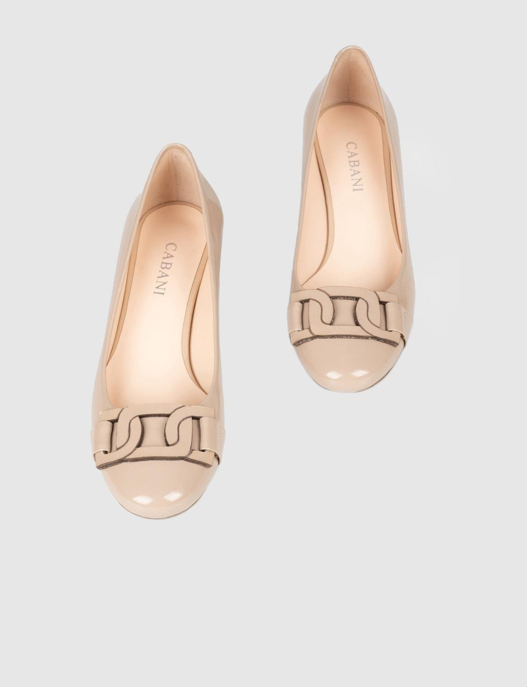 Rugan Hakiki Deri Bej Kadın Kalın Topuklu Ayakkabı