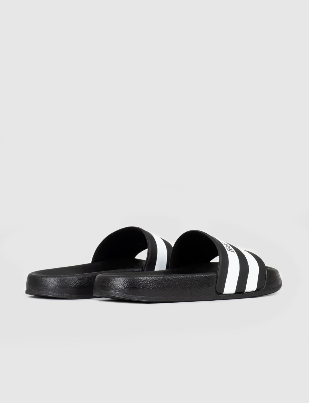 Siyah - Beyaz Kauçuk Tabanlı Erkek Terlik