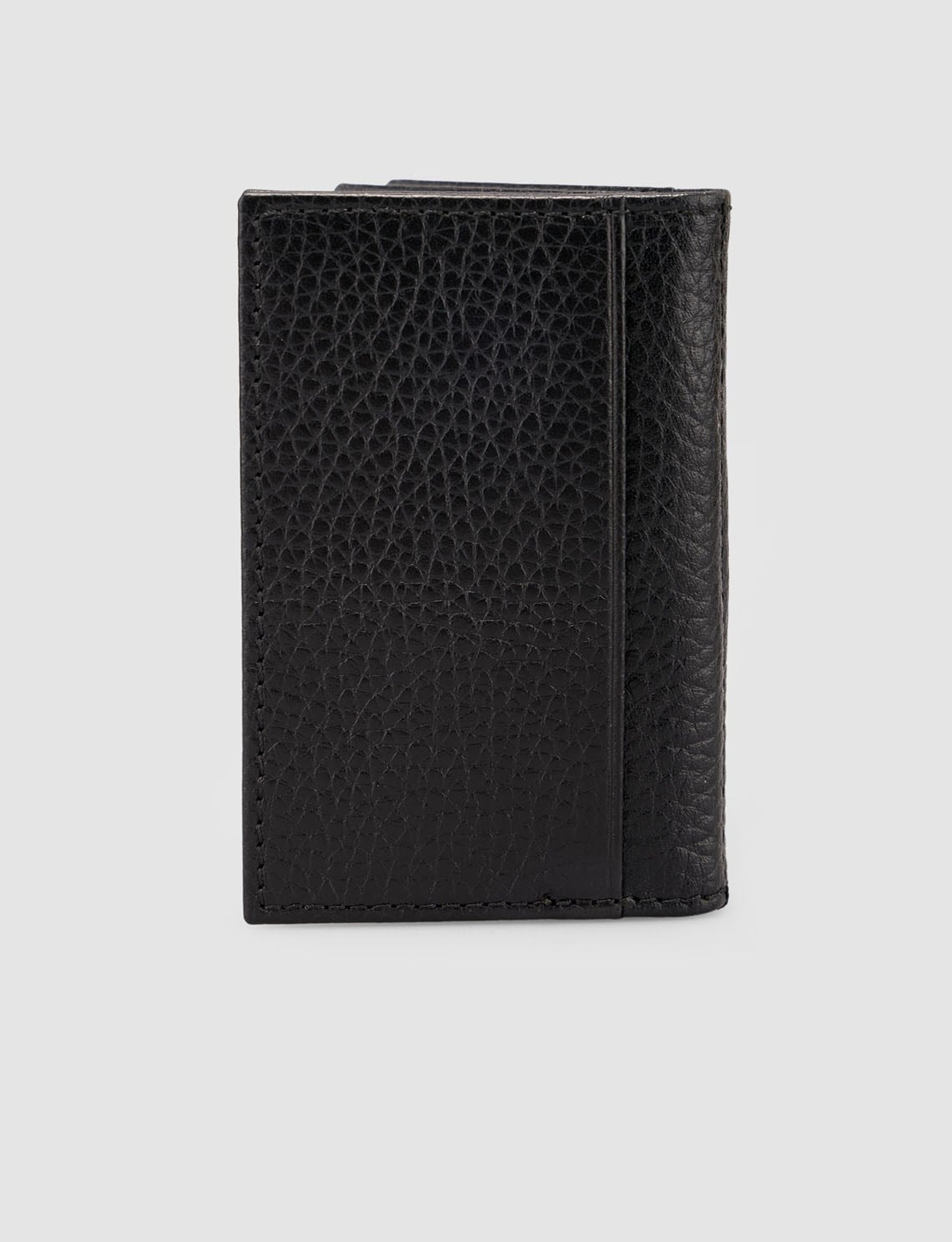 Siyah Dokulu Hakiki Deri Dikey Cüzdan (Kartlık Bölmeli)
