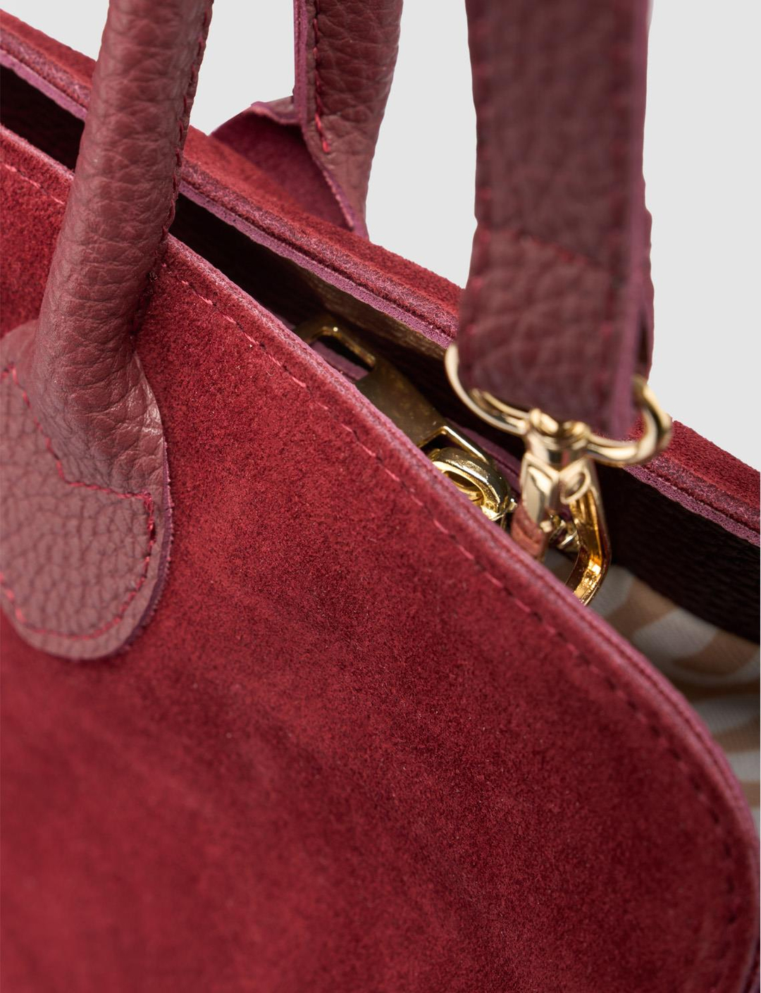 Süet Hakiki Deri Bordo Kadın Çanta