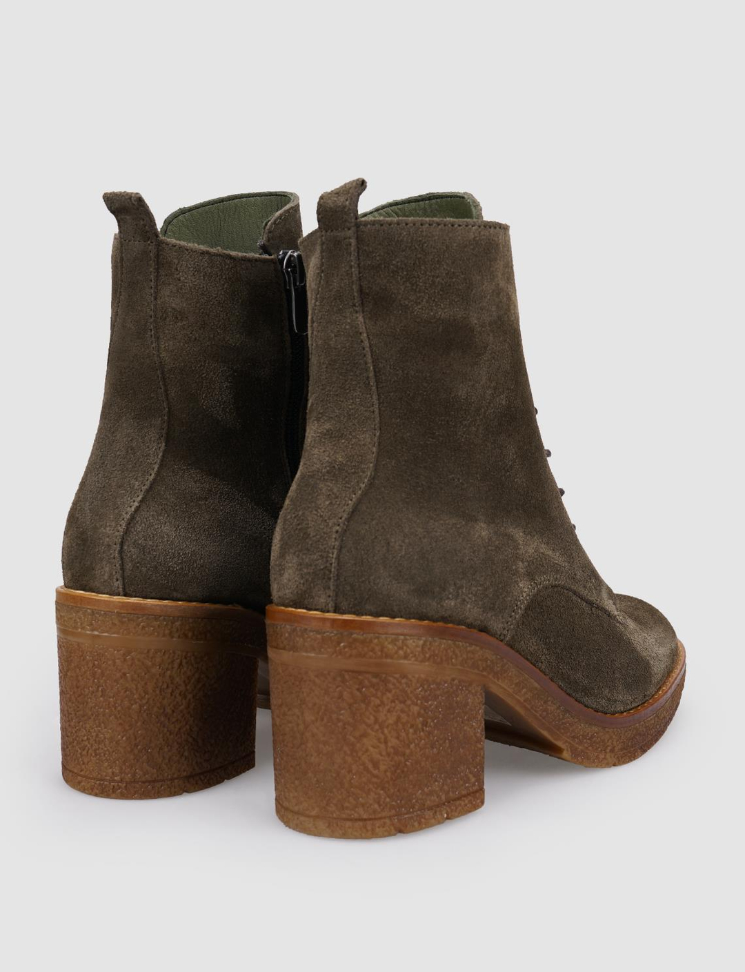 Süet Hakiki Deri Haki Kadın Bot