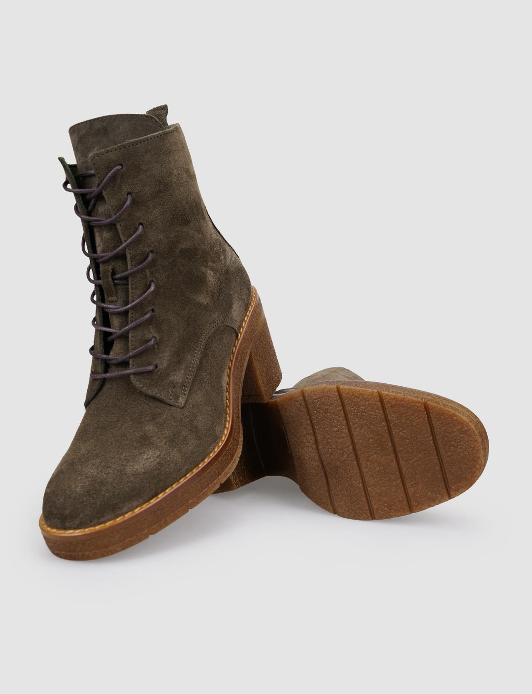 Süet Hakiki Deri Haki Kadın Bot