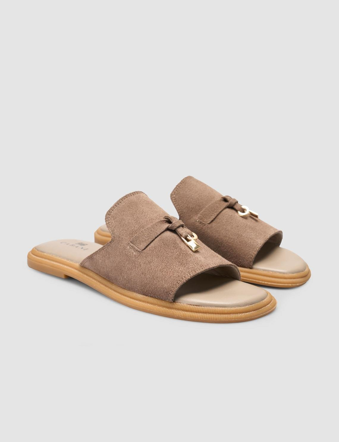 Süet Hakiki Deri Kahverengi Kadın Terlik