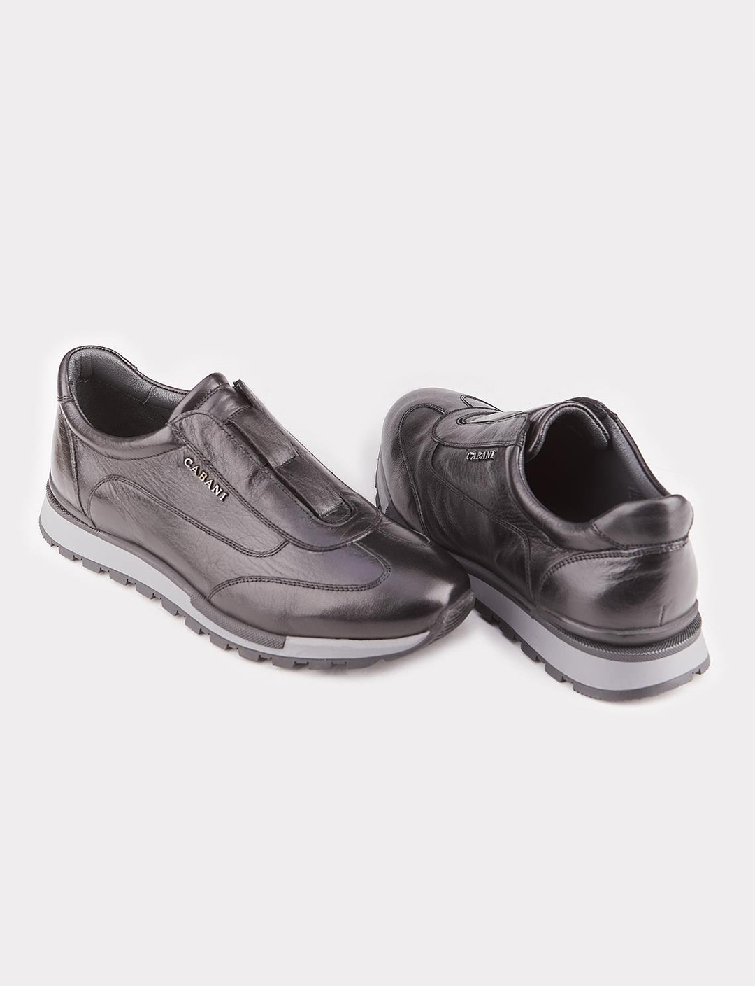 Termo Tabanlı Hakiki Deri Siyah Erkek Spor Ayakkabı