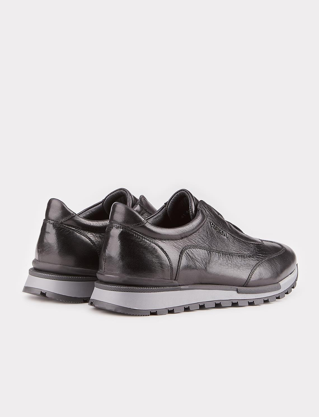 Termo Tabanlı Hakiki Deri Siyah Erkek Spor Ayakkabı