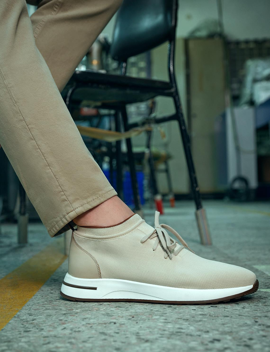 Triko Bej Bağcıklı Erkek Spor Ayakkabı