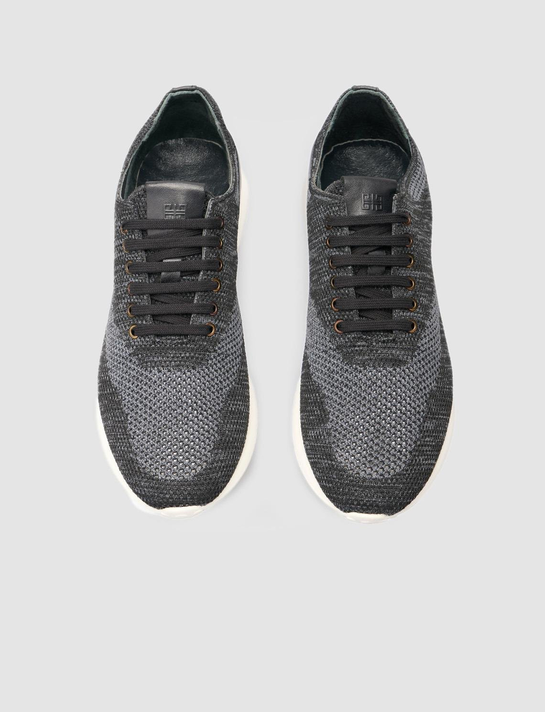 Men Gray Lace Up Knit Sneakers