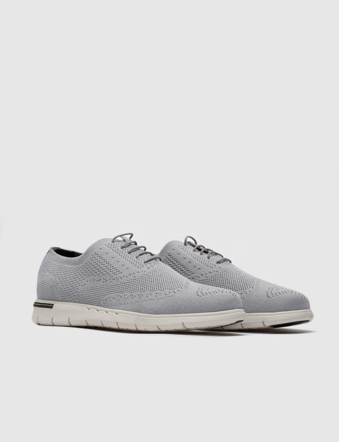 Men Grey Knit Lace Up Casual Shoes