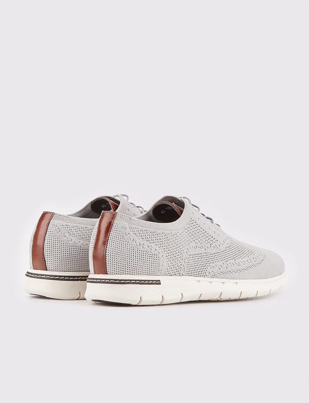 Triko Gri Eva Tabanlı Bağcıklı Erkek Günlük Ayakkabı
