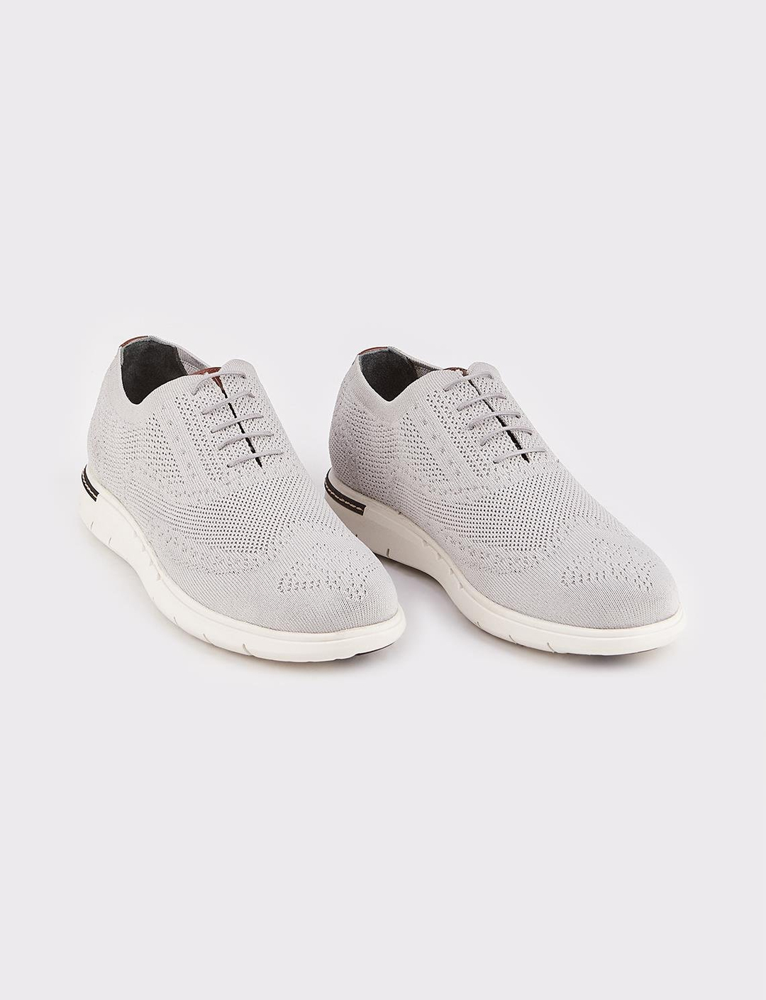 Triko Gri Eva Tabanlı Bağcıklı Erkek Günlük Ayakkabı