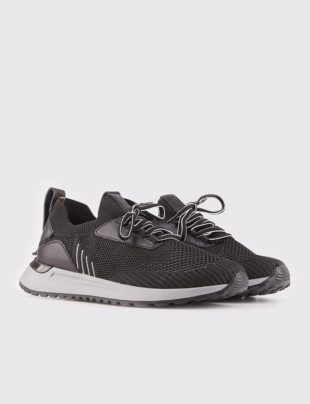 Triko Örme Siyah Bağcıklı Günlük Erkek Spor Ayakkabı