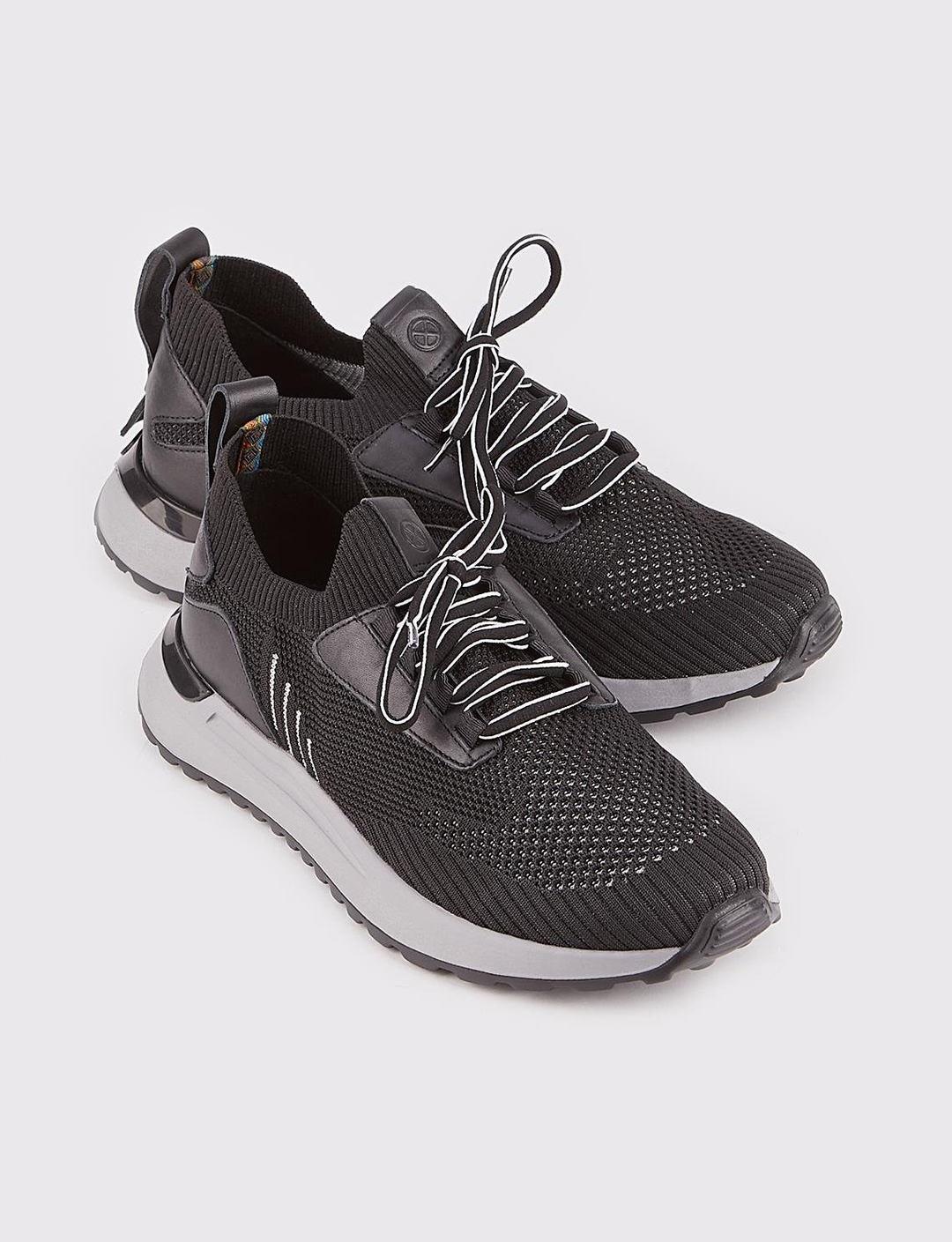 Triko Örme Siyah Bağcıklı Günlük Erkek Spor Ayakkabı