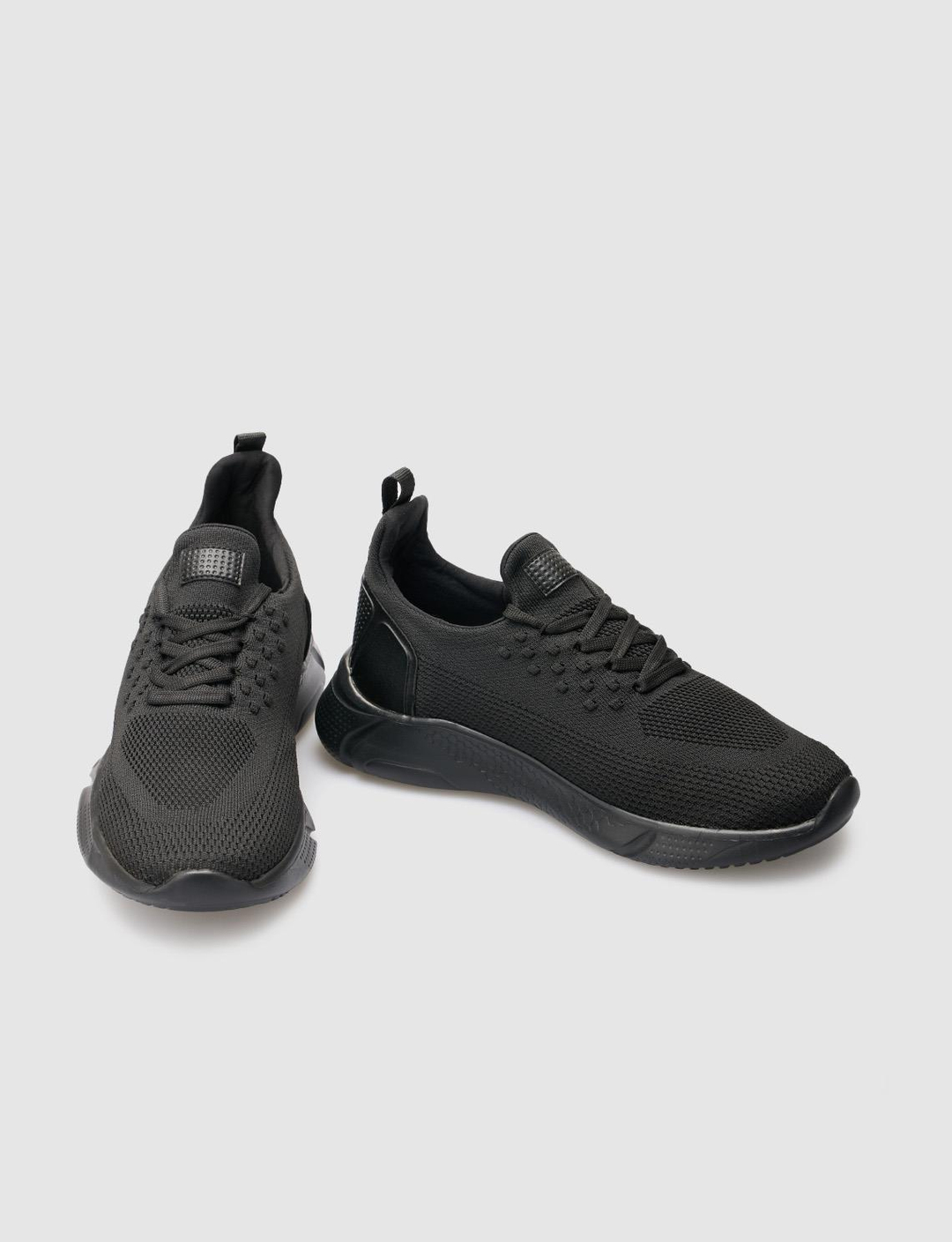 Triko Siyah Bağcıklı Hafif Taban Erkek Spor Ayakkabı