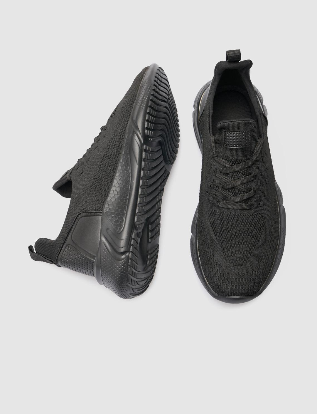 Triko Siyah Bağcıklı Hafif Taban Erkek Spor Ayakkabı