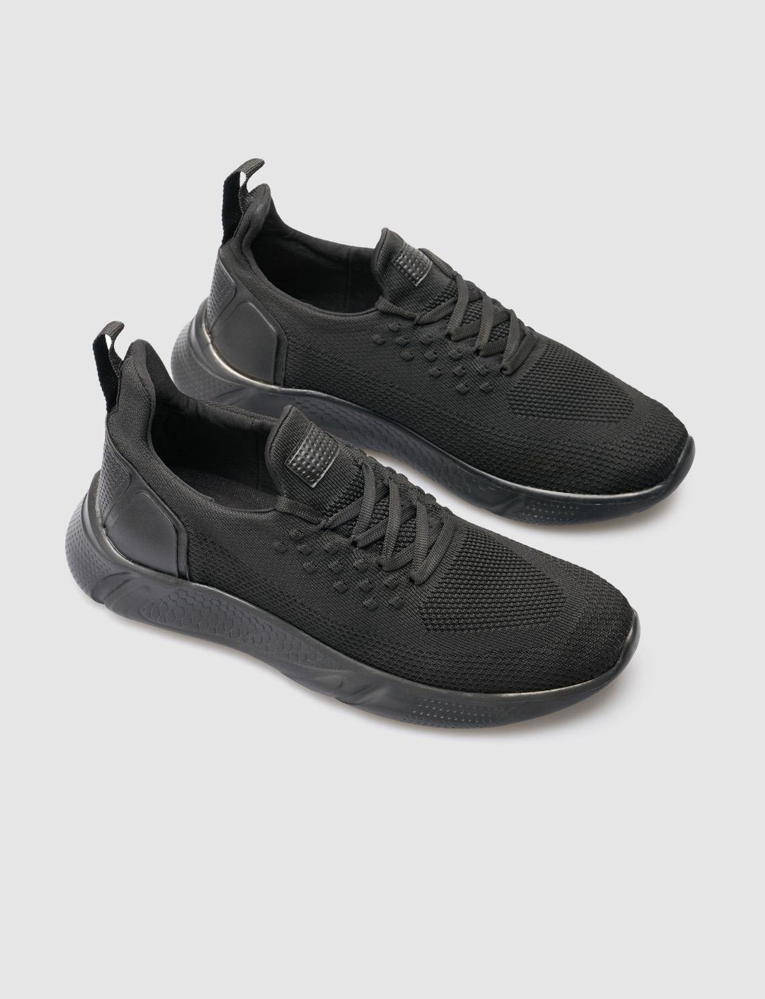 Triko Siyah Bağcıklı Hafif Taban Erkek Spor Ayakkabı