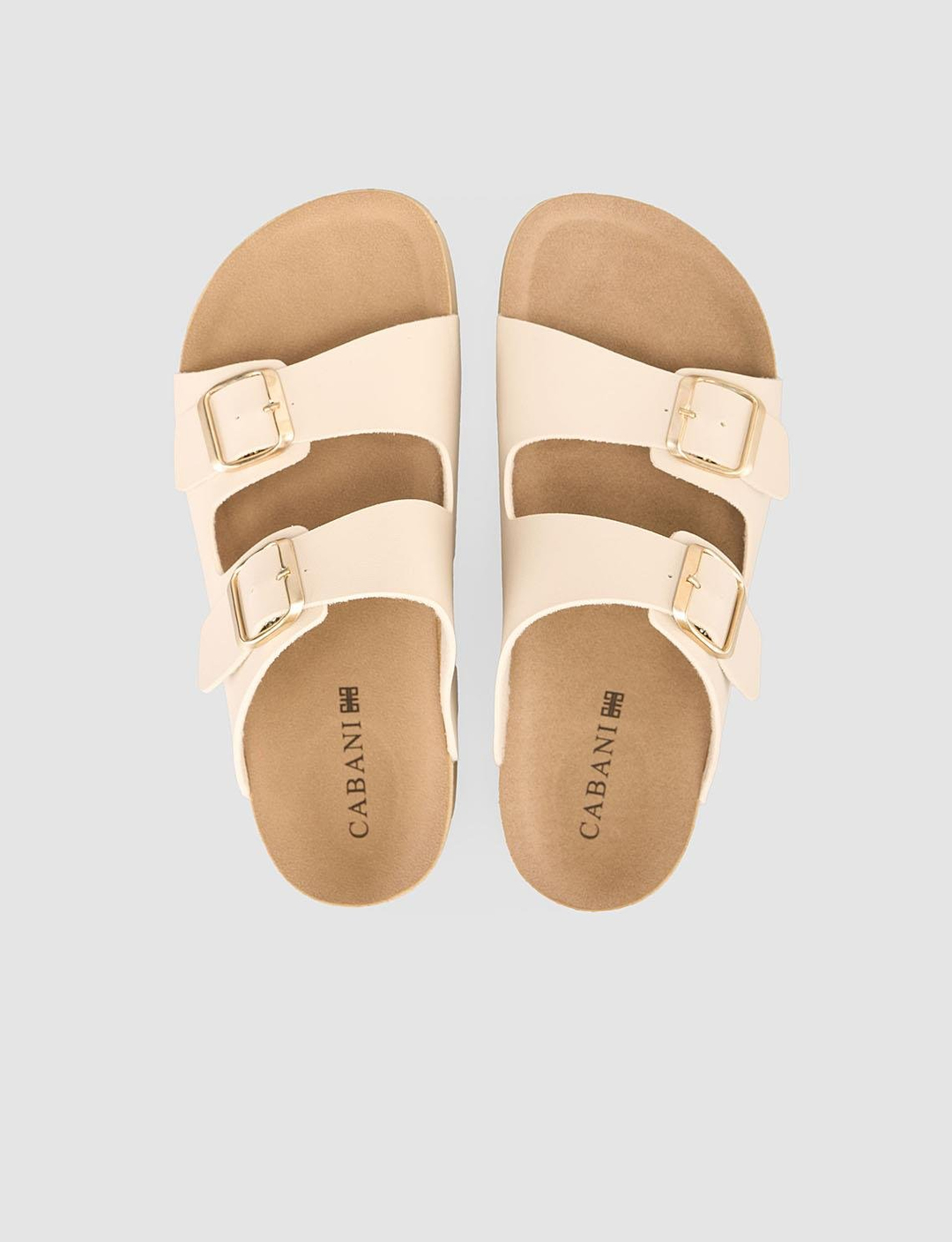 Vegan Deri Bej Kadın Terlik