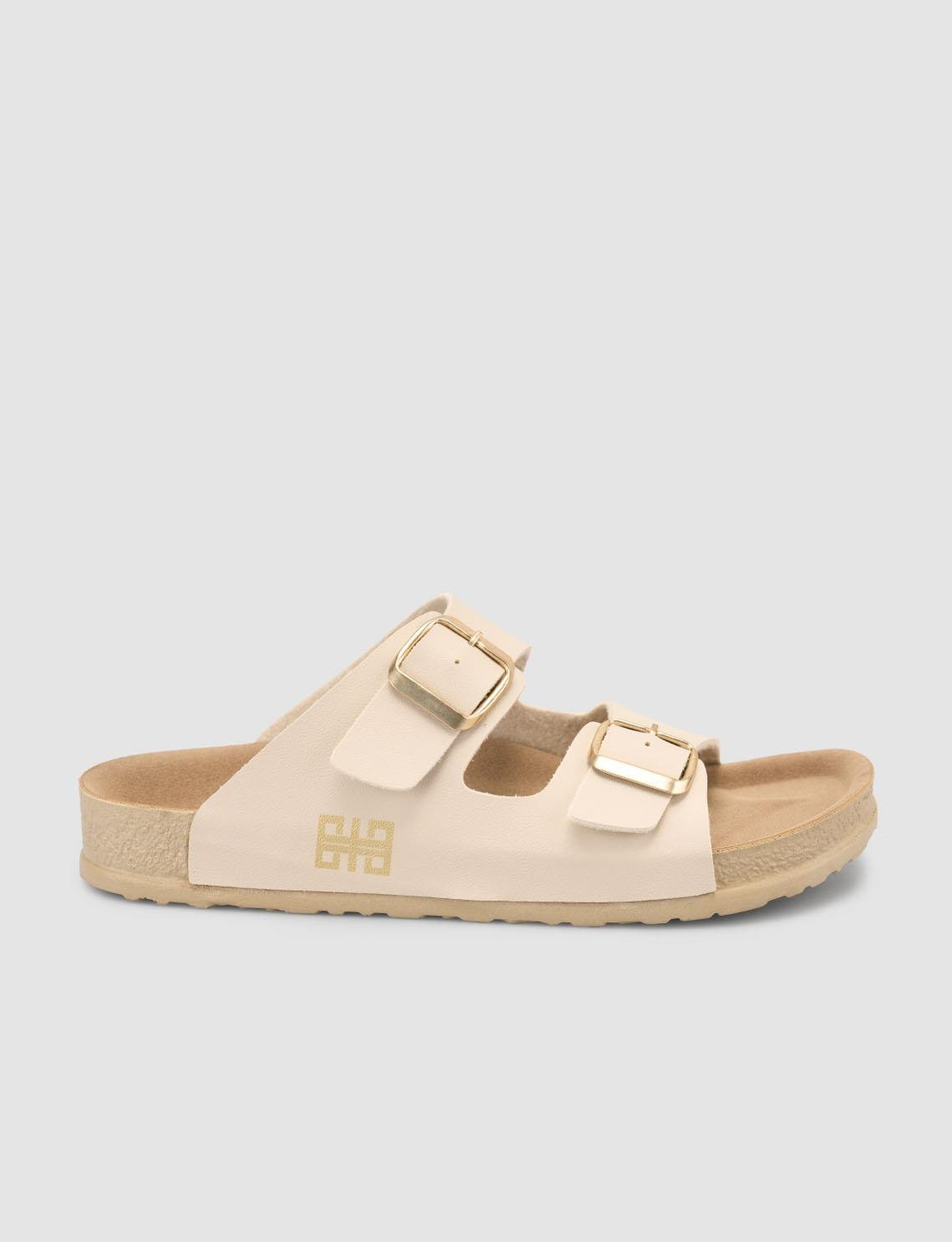 Vegan Deri Bej Kadın Terlik