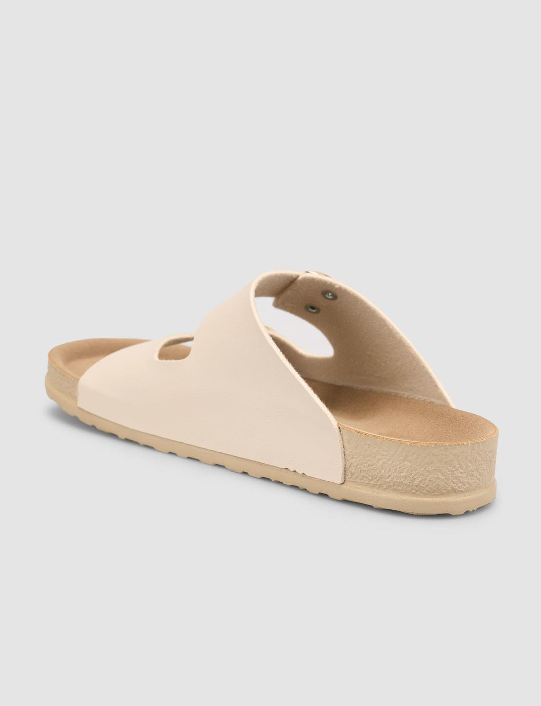 Vegan Deri Bej Kadın Terlik