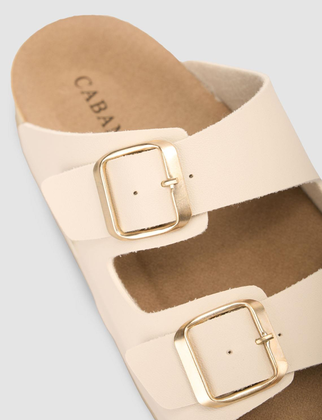 Vegan Deri Bej Kadın Terlik