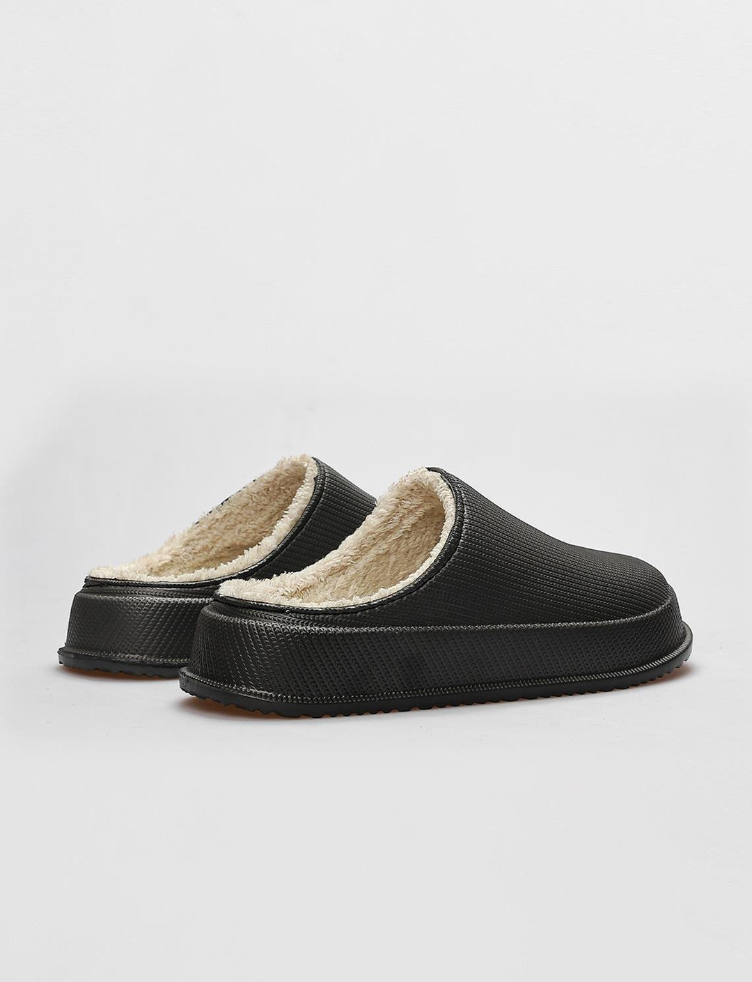 Vegan Deri Siyah Kadın Terlik