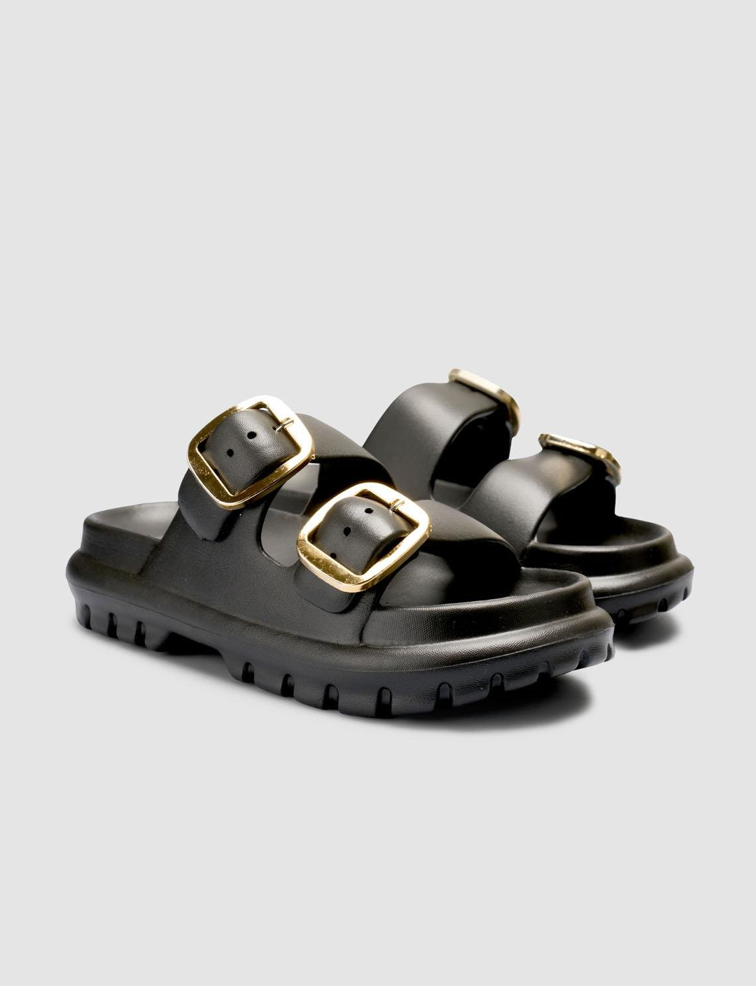 Vegan Deri Siyah Kadın Terlik