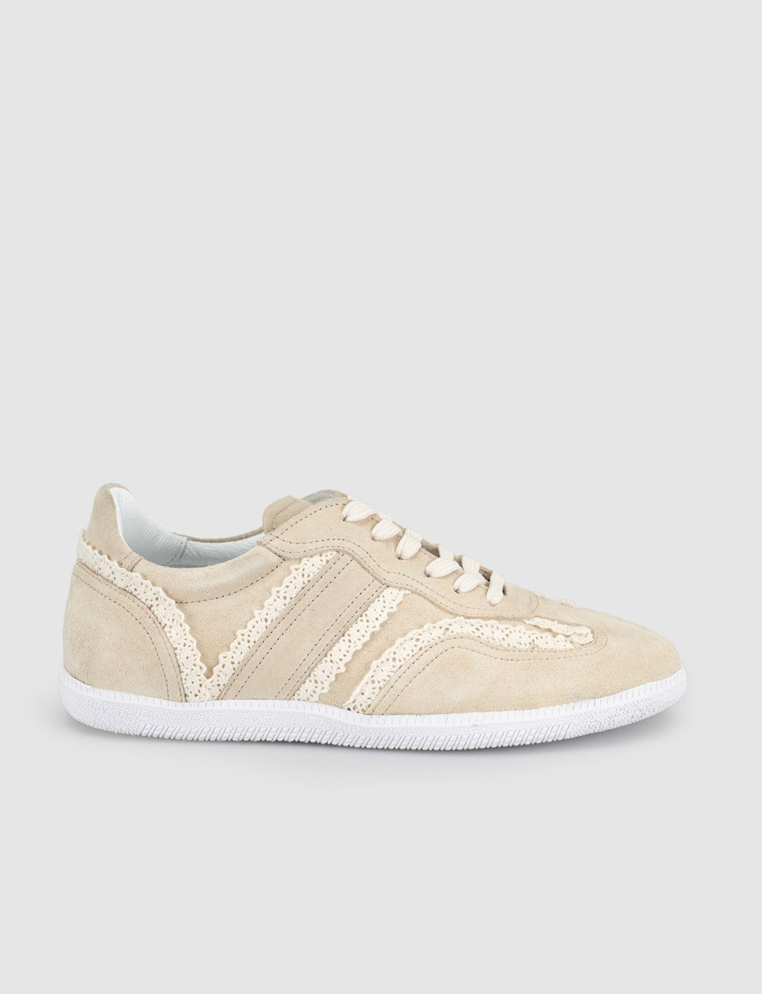 Volanar Hakiki Deri Latte Dantel Detaylı Günlük Sneaker Ayakkabı