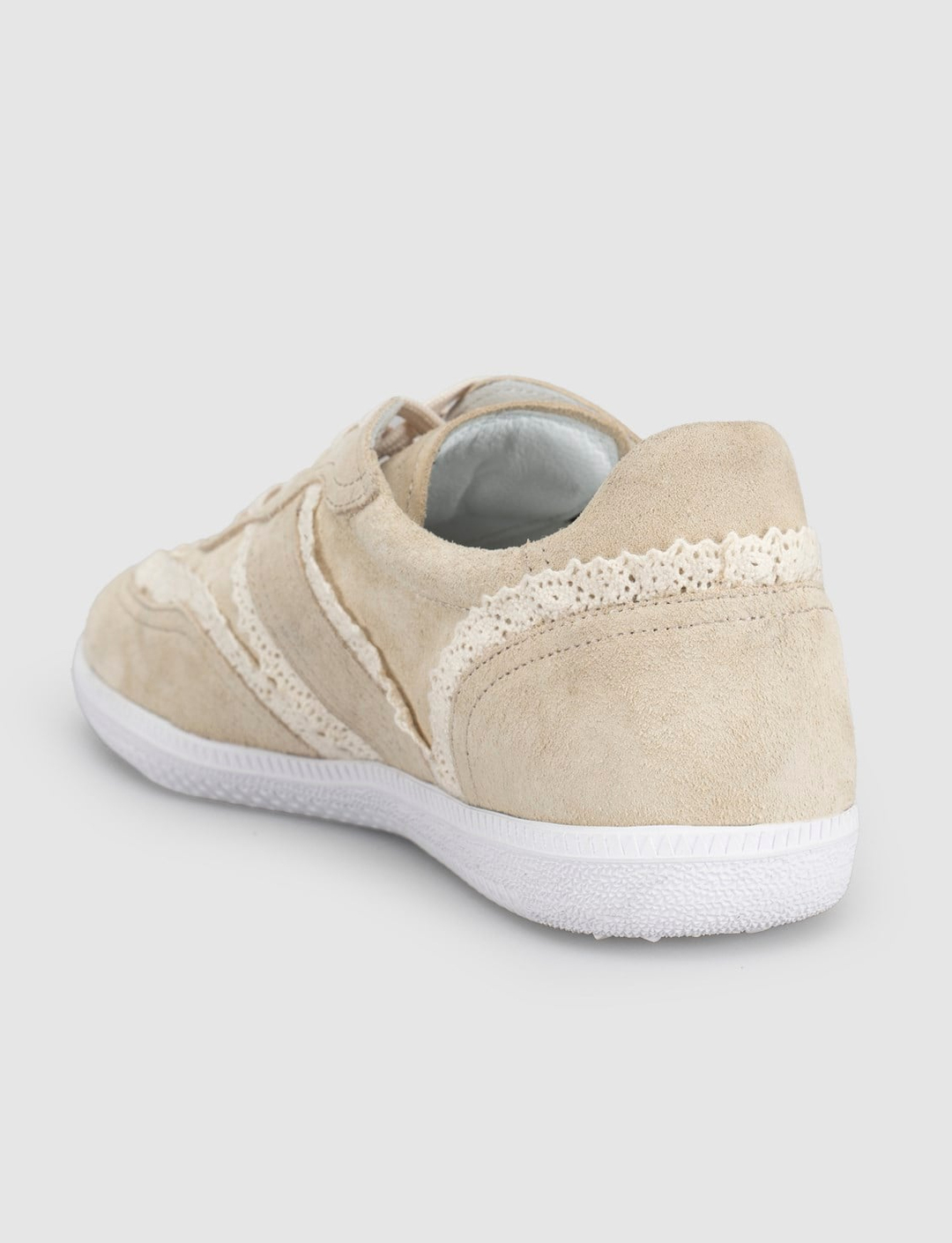 Volanar Hakiki Deri Latte Dantel Detaylı Günlük Sneaker Ayakkabı