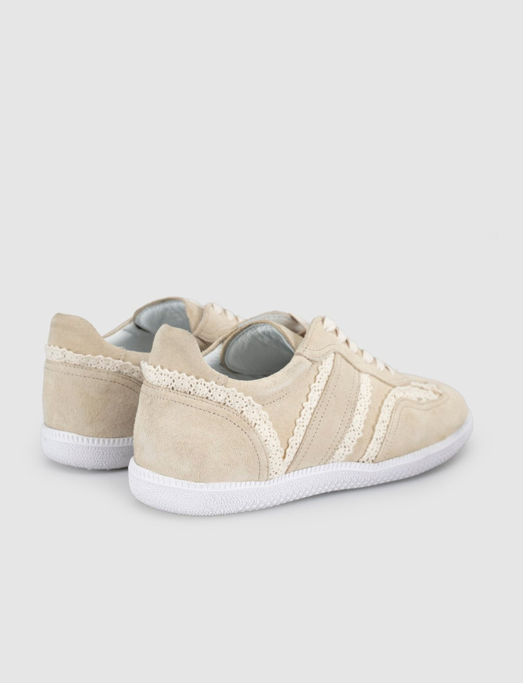 Volanar Hakiki Deri Latte Dantel Detaylı Günlük Sneaker Ayakkabı