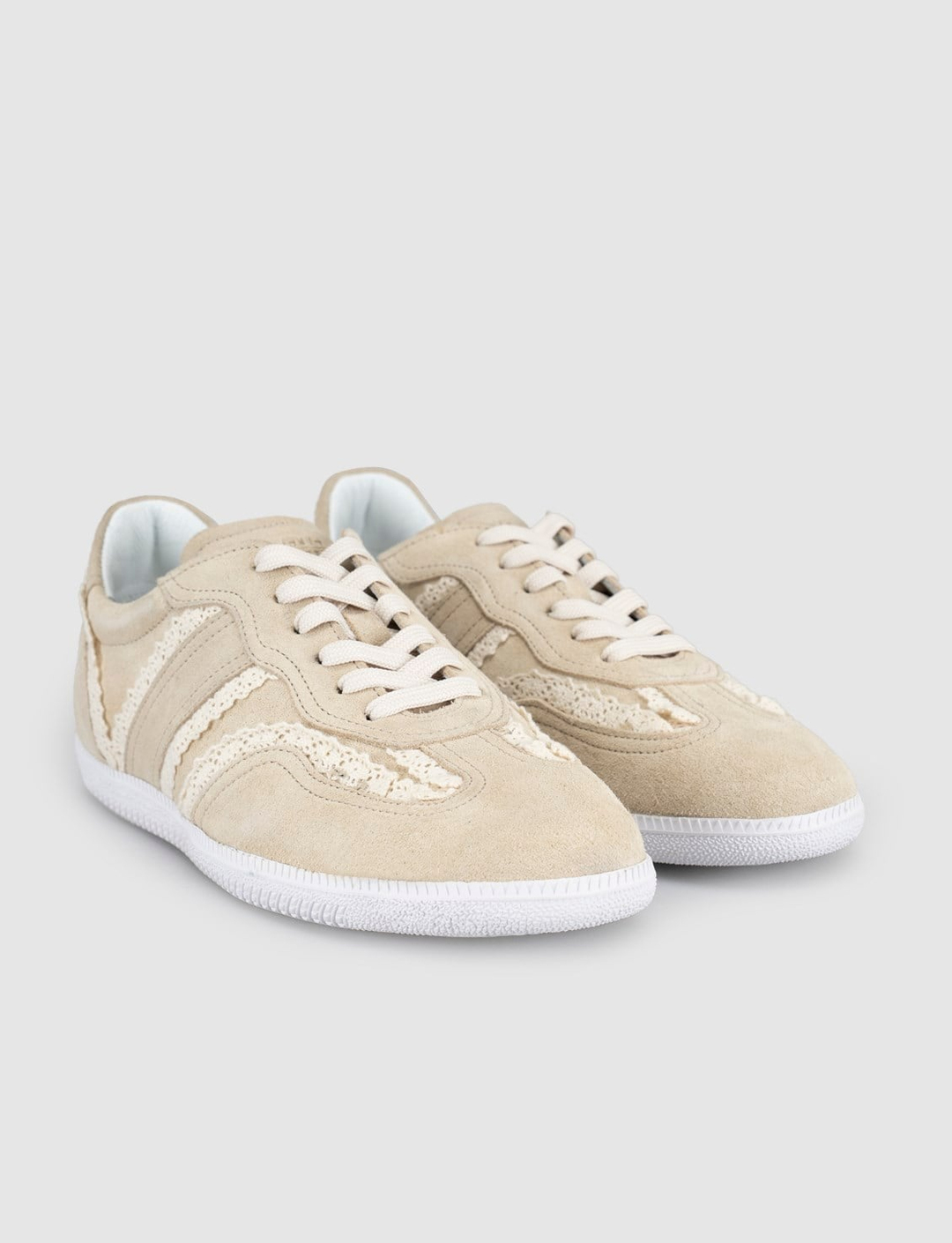 Volanar Hakiki Deri Latte Dantel Detaylı Günlük Sneaker Ayakkabı