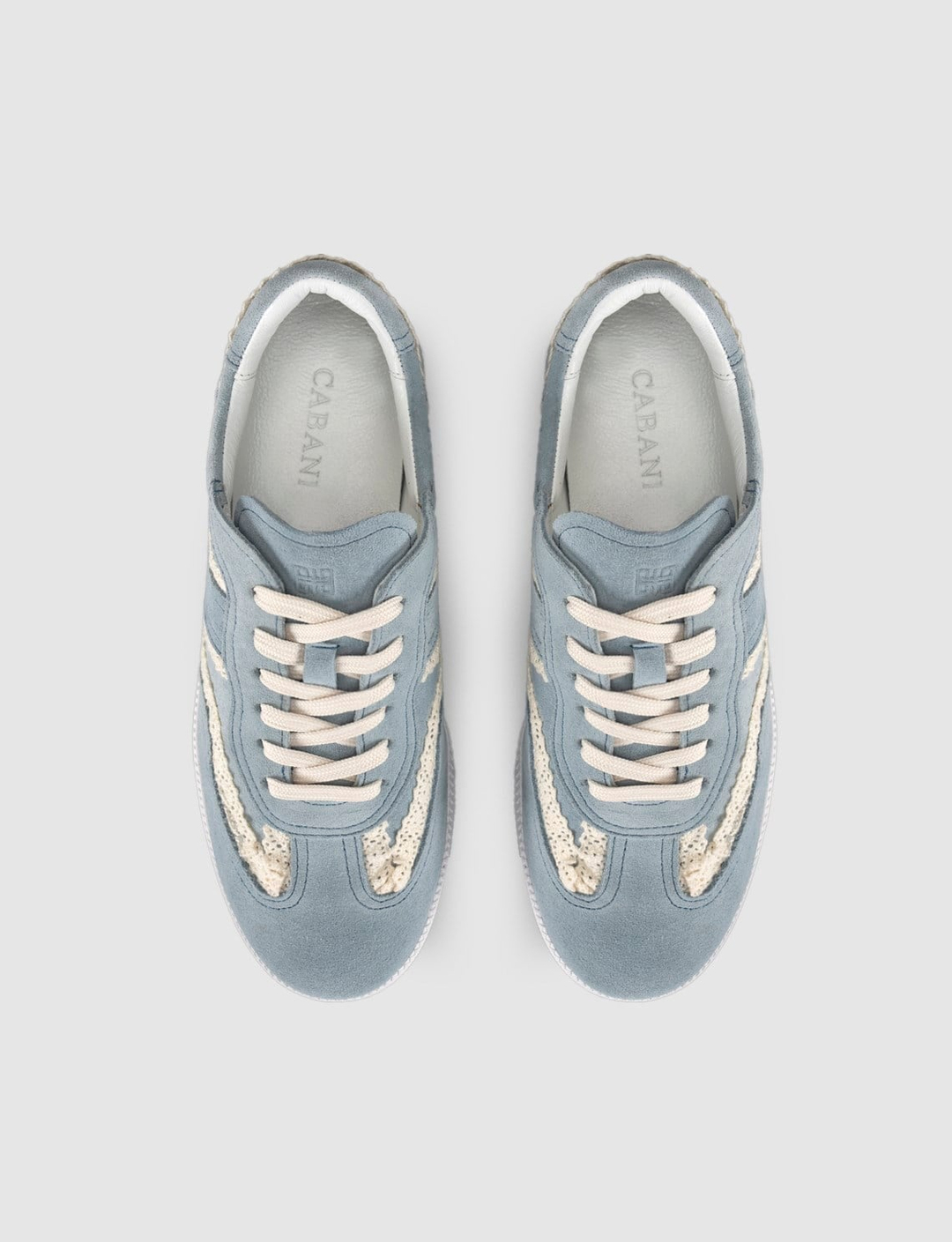 Volanar Hakiki Deri Mavi Dantel Detaylı Günlük Sneaker Ayakkabı
