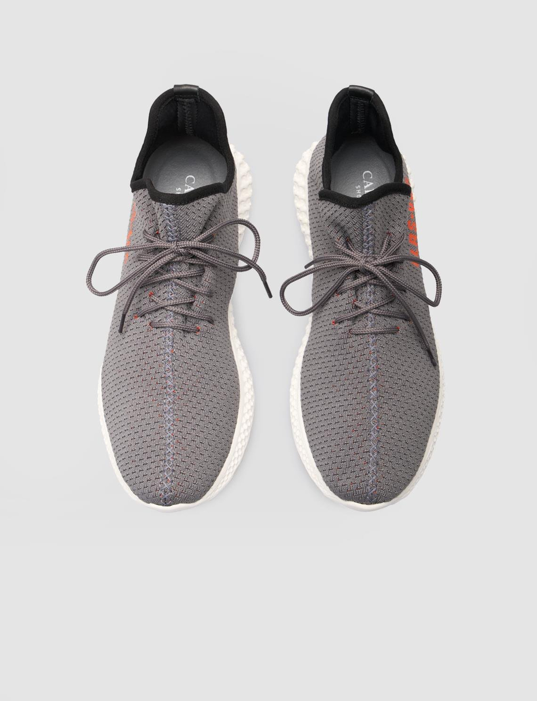 Men Dark Grey Knit Lace Up Sneakers
