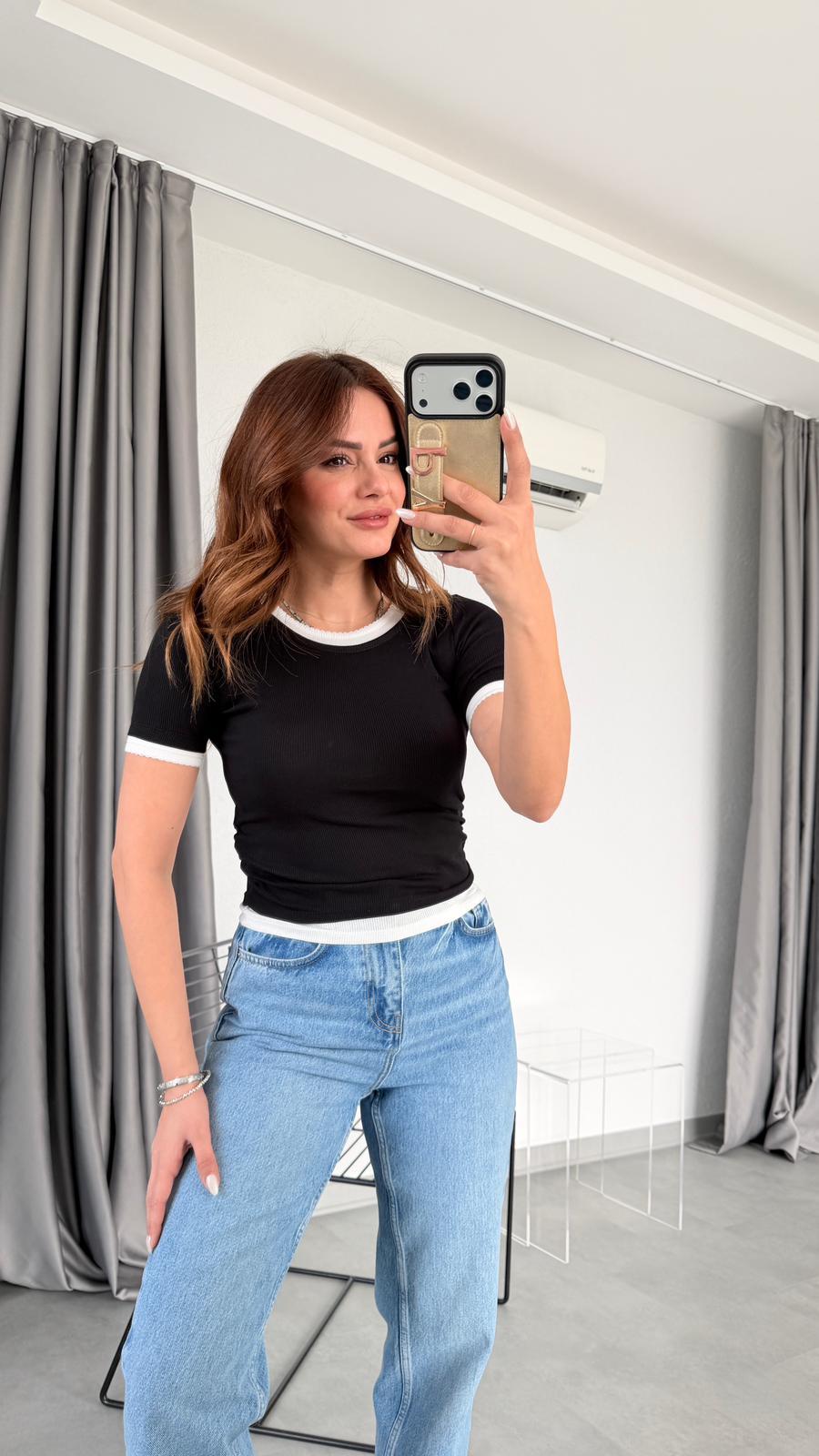 Diego Çift Katlı Büzgülü T-shirt