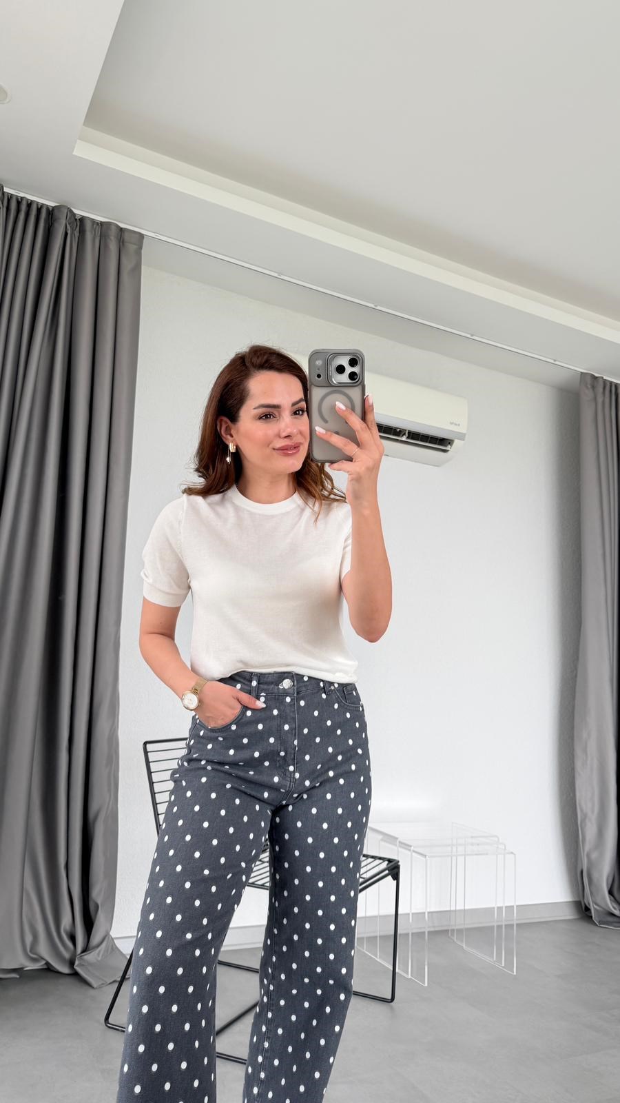 Ekru Emilly Lyocell Karışımlı Minimal Bluz