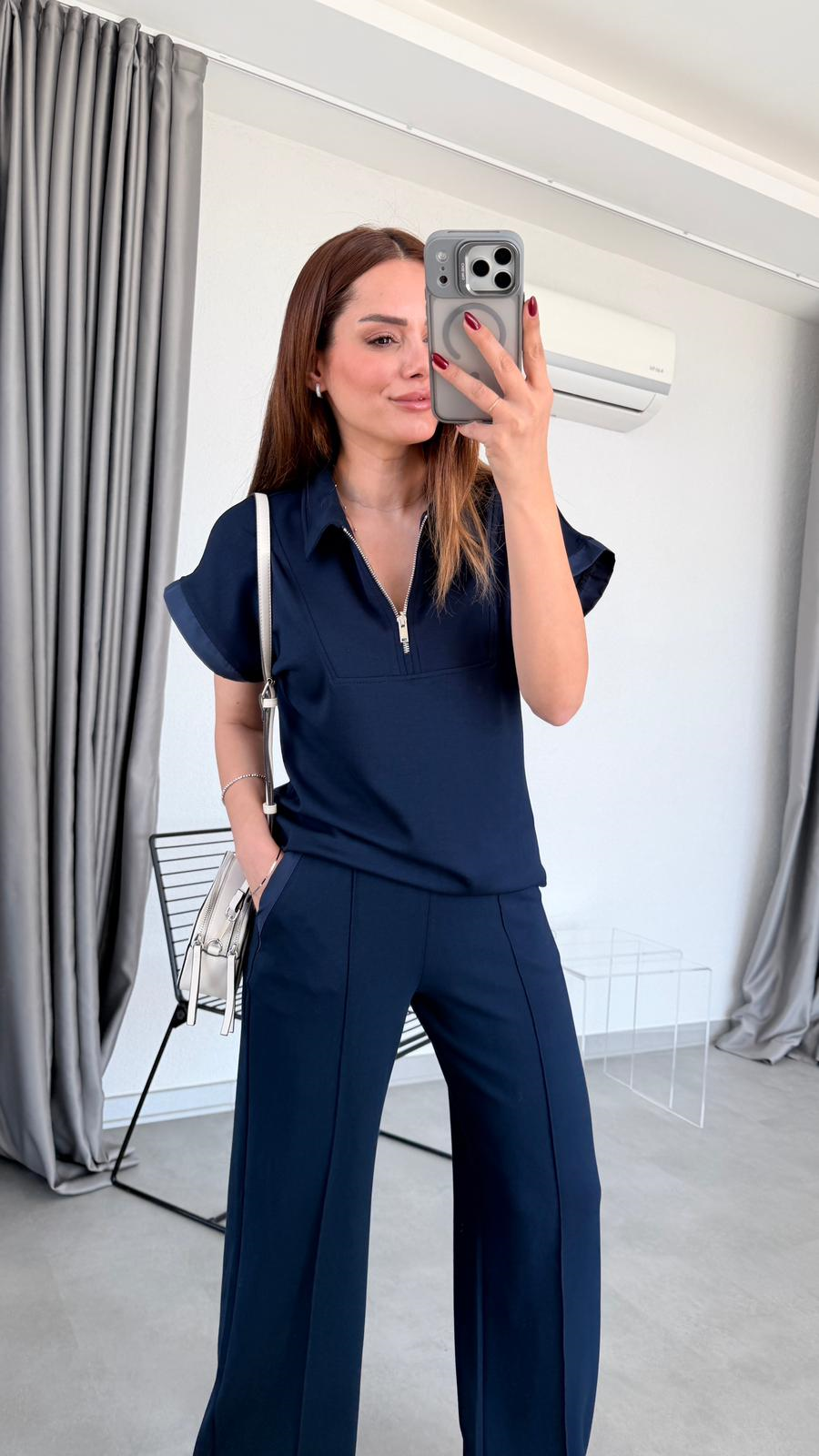 Tiana Polo Yaka Yarım Fermuarlı Sweat Pantolon Takım