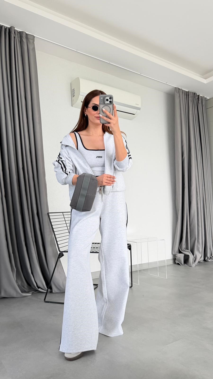 Cecilia Şerit Detaylı Fermuarlı Sweatshirt