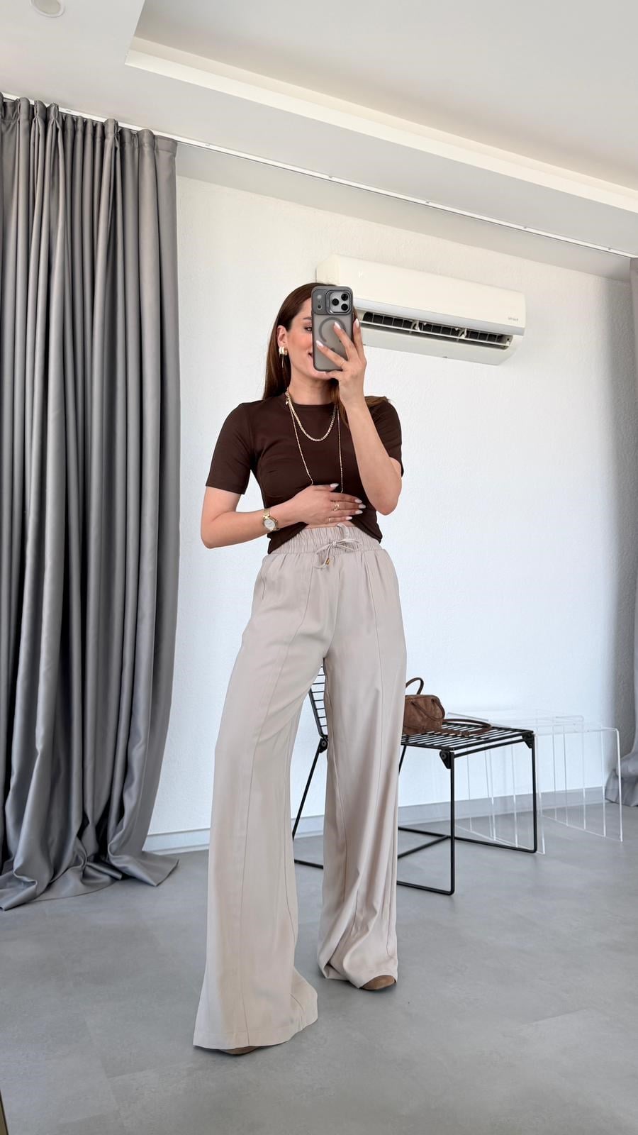 Vizon Kala Beli Lastikli Bol Paça Pantolon