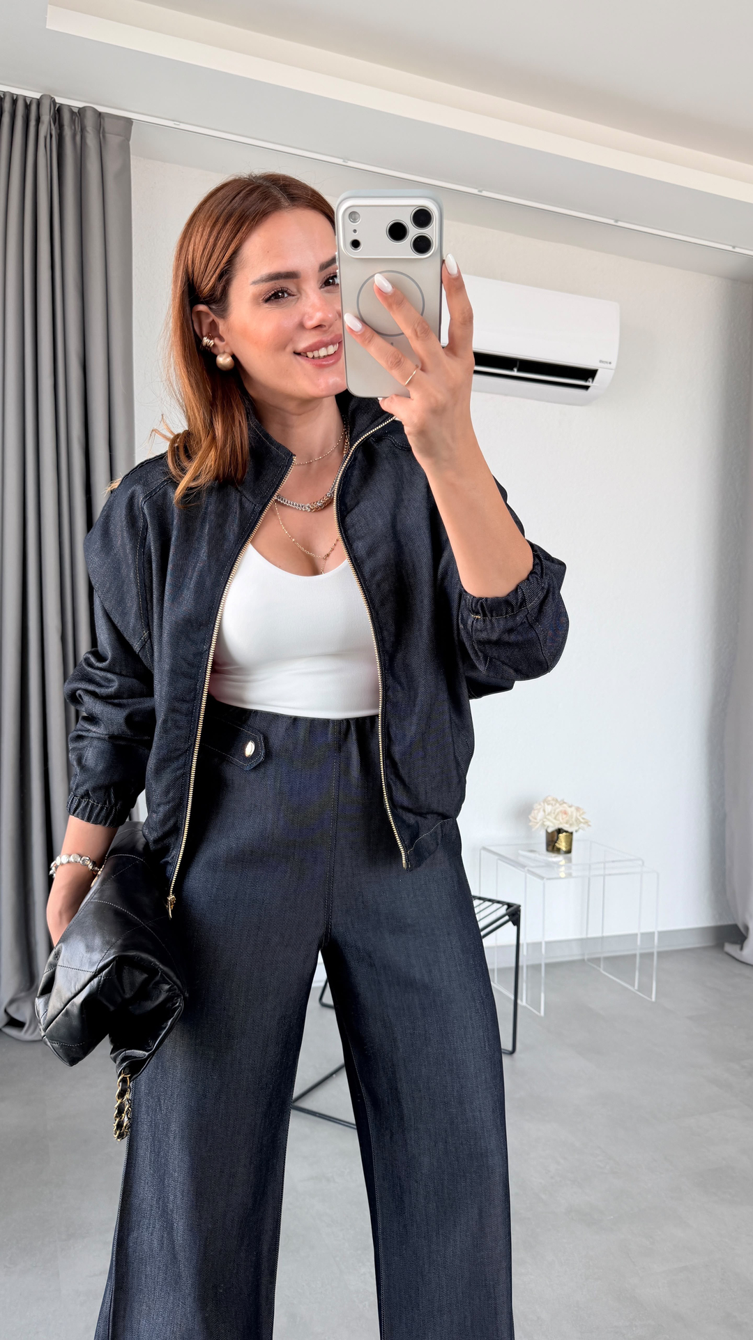 Antrasit Ceketi Kırmızı Astarlı Beli Lastikli Orginal Model Takım