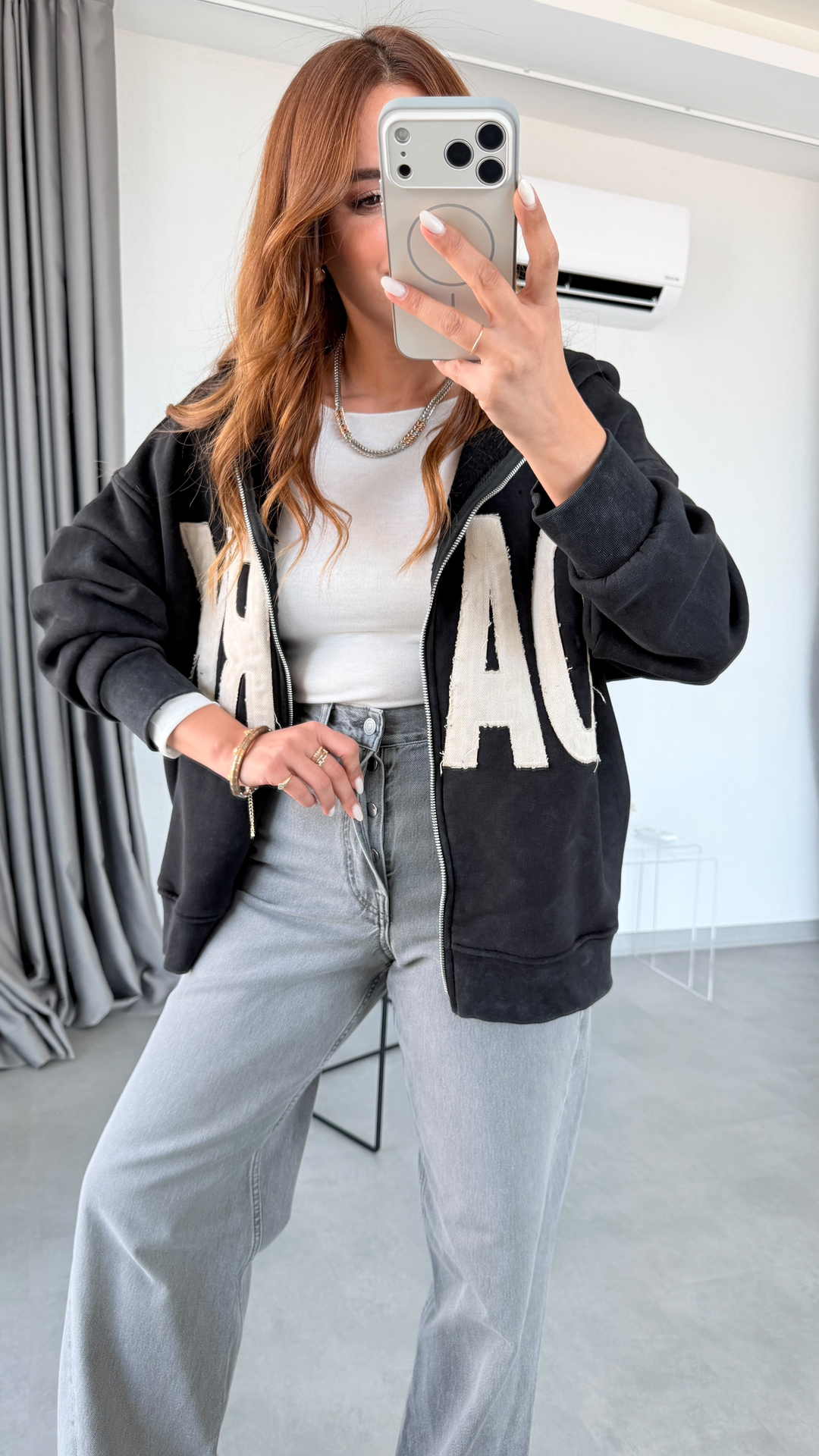 Siyah Weno Oversize Sweathsirt