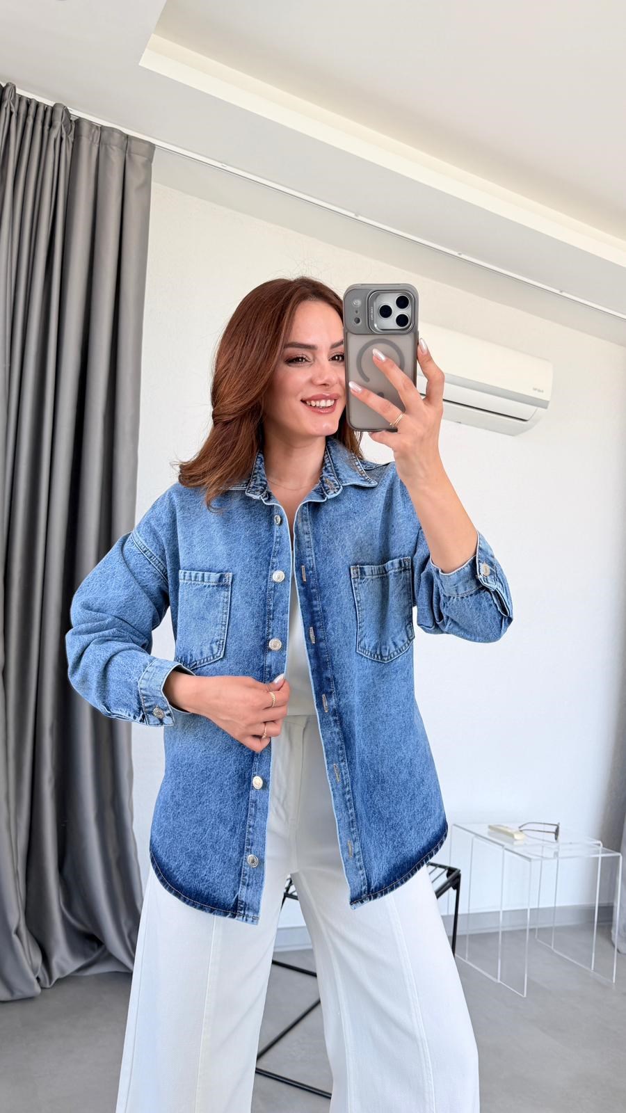 Mavi Melinda Taşsız Tensel Kot Ceket