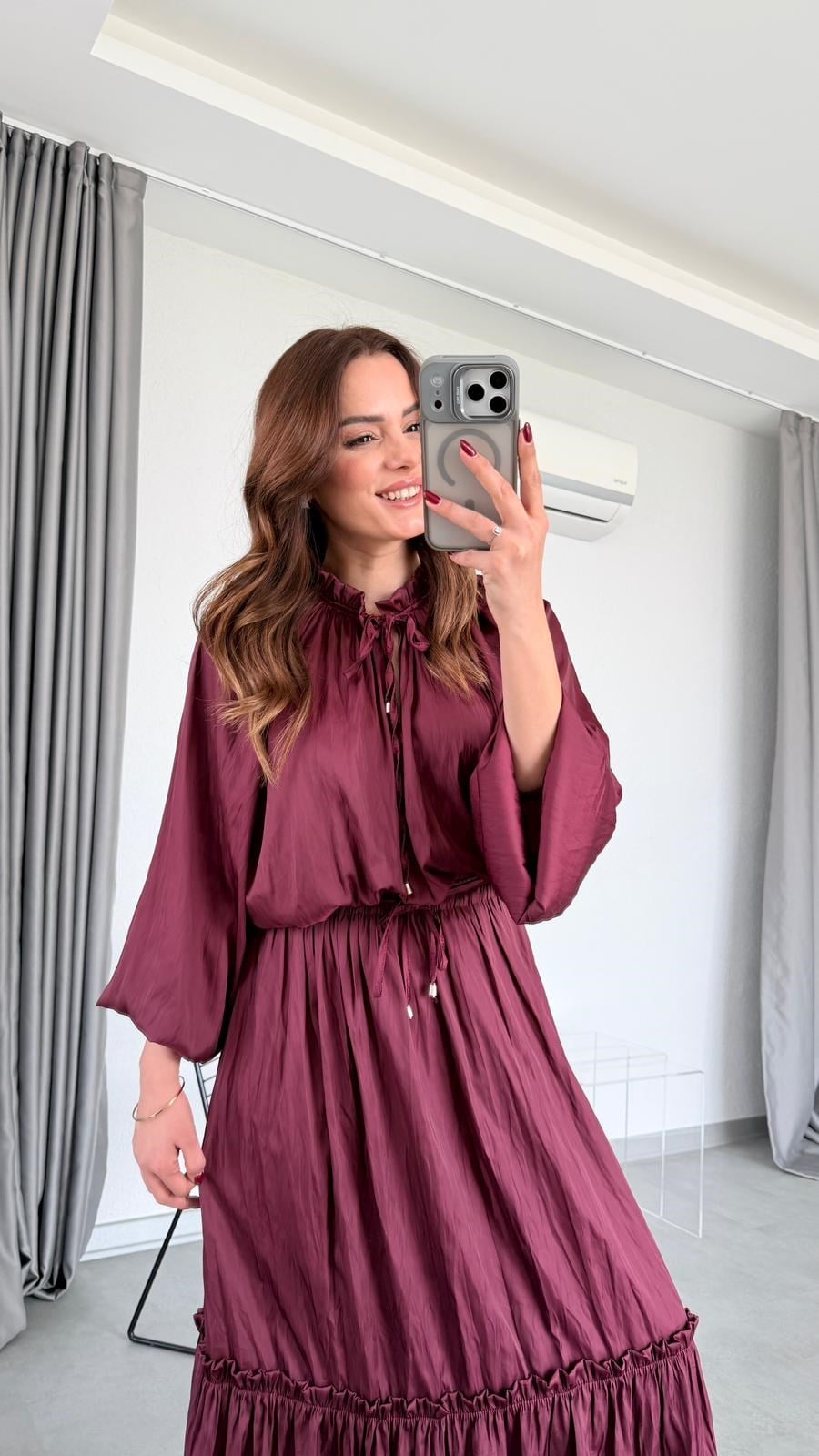 Cindy Crushlı Bluz Etek Takım