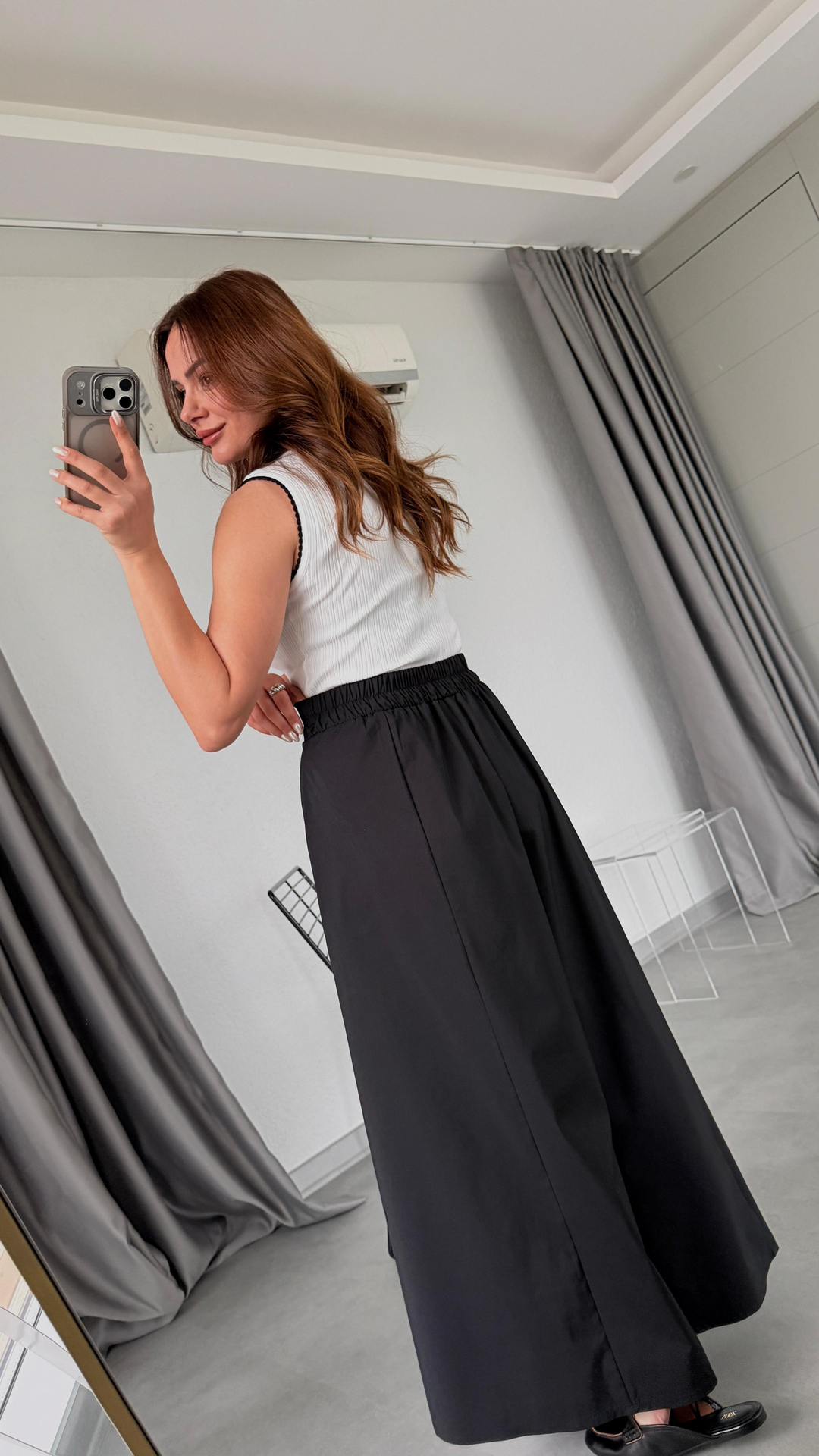 Janna Pile Detaylı Geniş Paça Pantolon