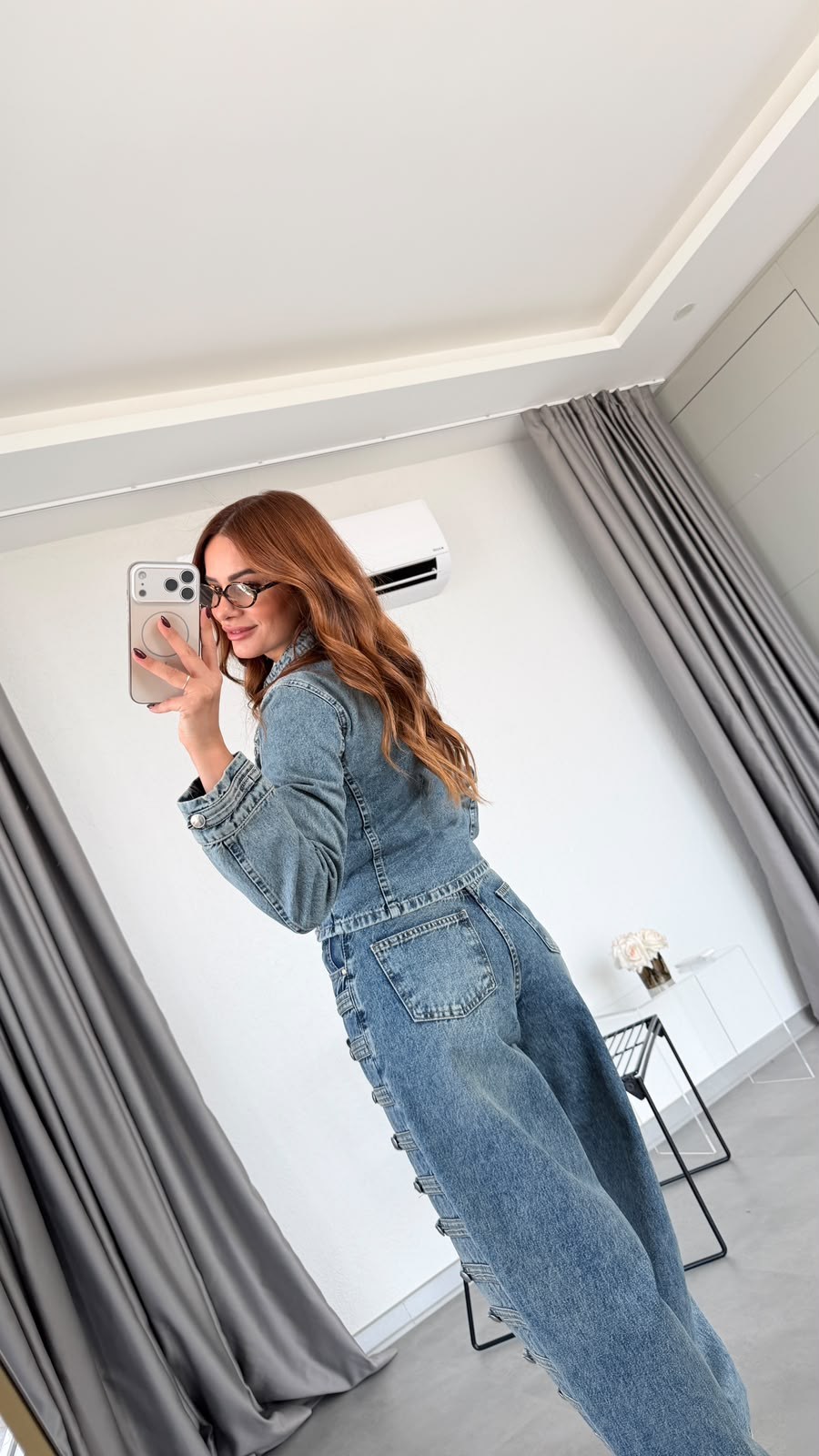 Mavi Trinity Düğme Detaylı Tasarım Jean
