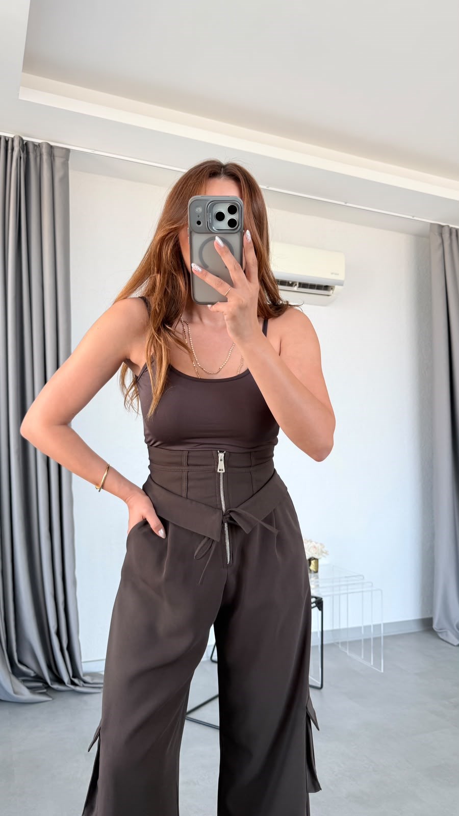 Kahve Harmony Cep Detaylı Alerli Pantolon