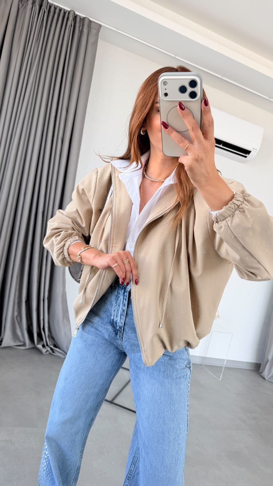 Camel Harlow Taşlı Bomber Ceket