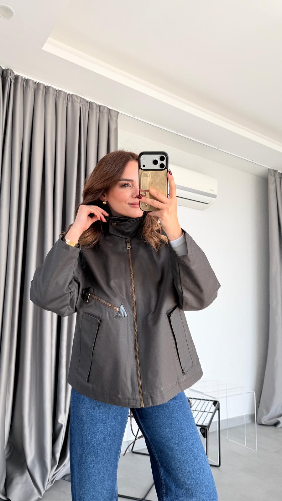 Akira Fermuar Cep Detaylı Ceket