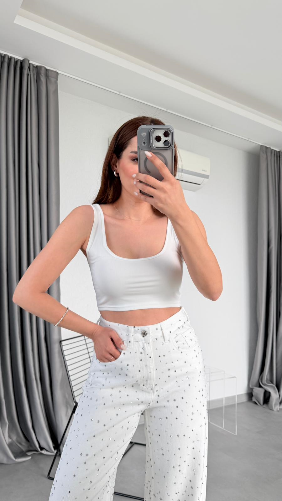 Arden Kalın Askılı Crop Büstiyer