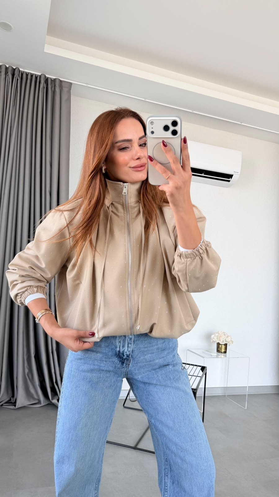 Camel Harlow Taşlı Bomber Ceket